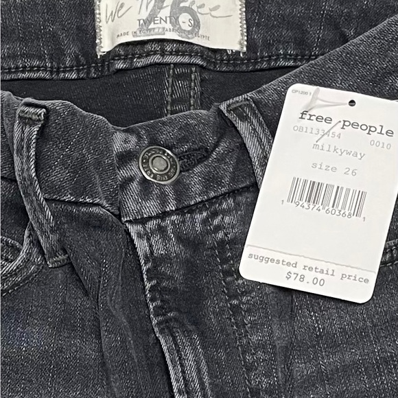 We the Free People Montana Skinny Jeans in Milkyway Black Women's Size 26 New - Picture 6 of 6